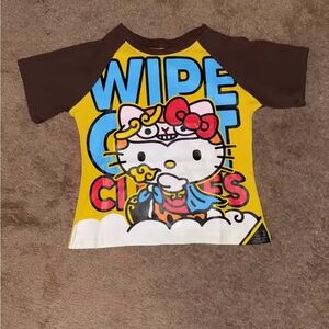 Hello Kitty Brown and Yellow Short Sleeve Tee